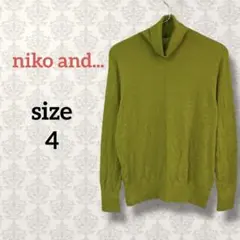 ニコアンド【4】タートルネックニットセーター ストレッチ 無地 カジュアル