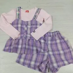 ＜月末限定価格＞BABYDOLL 紫色チェック柄セット