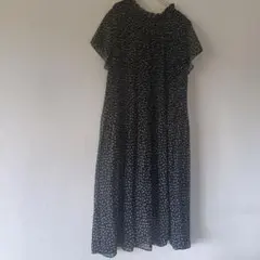 ViS ドット柄 シフォンプリーツワンピース 半袖　涼しいのサムネイル