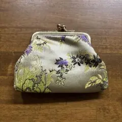 花柄刺繍がま口コインケース