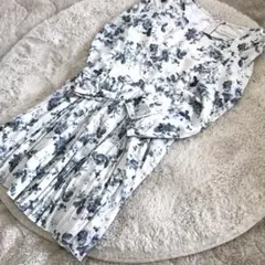 【 31 Sons de mode】 (36) 花柄 ワンピース 長袖 プリーツ