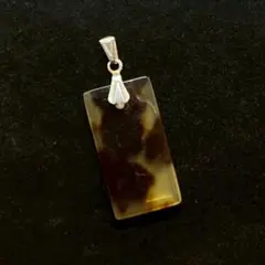 456遺品整理品　ペンダントトップ　シトリン？　ベッコウ？　鼈甲？　銀色