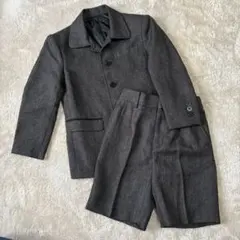 【美品】110 男の子 フォーマルスーツ グレー セットアップ 卒園式 入学式