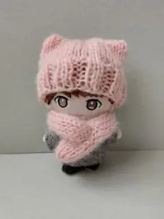キスマイ ぬいぐるみ 衣装 ネコ耳ニット帽 ピンク 10㎝ぬい服