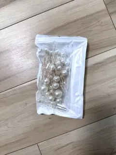 パールヘアピンセット ホワイト ゴールド