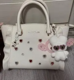 Samantha Vega ビジュー フリル ミニバッグ ホワイトのサムネイル