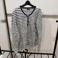JUN MEN ジュン　ストライプ 長袖カットソー　Lサイズのサムネイル