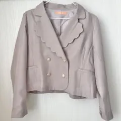 【美品】fi.n.t フィント スカラップラペルジャケット ピンクベージュのサムネイル