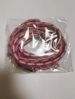 スマホショルダー ストラップ 首掛け 斜めがけ パッチ付き　オレンジ紫白