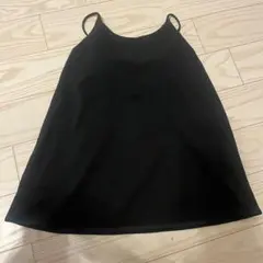 新品ユニクロUNIQLO クレープジャージーブラキャミソールLブラック