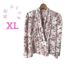 花柄長袖 レトロブラウス 昭和レトロ ビンテージ