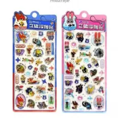 海外正規品‼️ズートピア2 硬いシール　透明シール　3Dシール　2シートセット