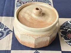 【未使用】萩焼　蓋物　面取小鉢　菓子器　小物入れ　蓋付き容器　和食器