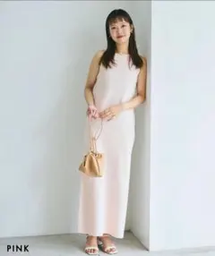 【新品タグ付】basement/2WAYIラインワンピース/pink/F