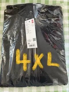 ユニクロ スウェットフルジップパーカ ブラック メンズ 4XLサイズ