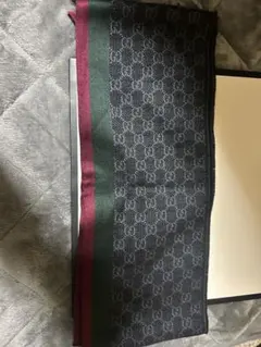 GUCCI GGパターン マフラー 黒/緑/赤