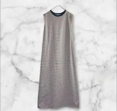 DES PRES/デプレ　ストライプ ノースリーブ ロングワンピース