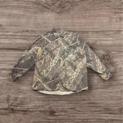 80s90s リアルツリー 迷彩 L 長袖シャツ 胸ポケット刺繍ロゴ