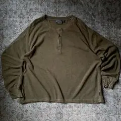 00s サーマル ヘンリーネック ロンＴ グランジ 渋い Y2K 古着 希少