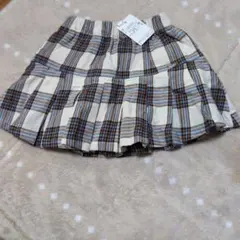 【petit main 】チェックプリーツスカパン　キュロット　 100cm