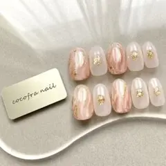 ネイルチップ　サイズオーダー　ニュアンスネイル　ピンク　卒業式　入学式　結婚式