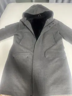 ZARA グレー フリースコート フード付き