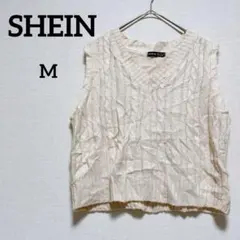 美品✨SHEIN レディースノースリーブベスト【M】 ペールオレンジ