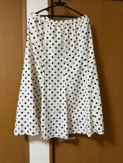 サブストリート 15号 水玉模様 フレアスカート ホワイト×ブラック