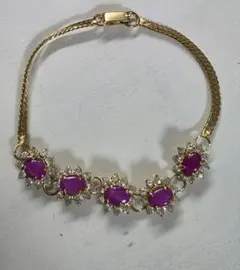 紫色ストーン装飾ブレスレット