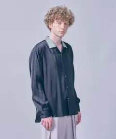 tk.takeo kikuchiバイカラーオープンカラーシャツ