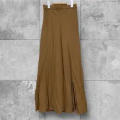 ローリーズファーム フレアロングスカート M 茶 ゴム