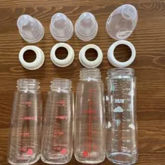 ガラス製 哺乳瓶 4本セット