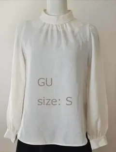 GU スタンドカラーブラウス S　アイボリー