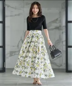 【本日限定】ラブティックボンボン　花柄プリントギャザーロングスカート　P Sのサムネイル