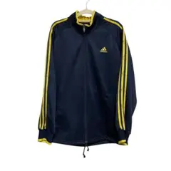adidas ジップアップジャケット ネイビー/イエロー Lサイズ