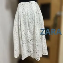 ZARAエンブロイダリー　 ホワイトレース刺繍スカート