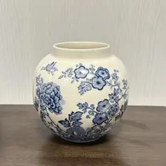 ☆デルフト焼☆ハンドペイント花瓶☆花鳥風月☆ブルー×ホワイト