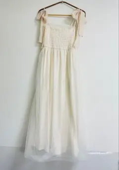 NICE CLAUP　 キャミソールワンピース　オフホワイト【F】