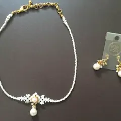 ★パールネックレス&ピアス２点セット パーティーシーンに！！★