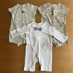 3枚セット 西松屋　カバーオール 半袖ロンパース 60〜70 80 まとめ売り