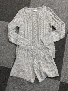 CECIL Mc BEE グレー ケーブルニット セットアップ M