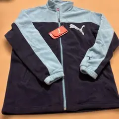 新品タグ付きPuma フリースジャケット 150 ネイビー/ライトブルー