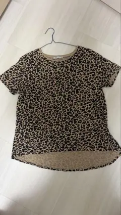 ザラ　ヒョウ柄 半袖Tシャツ ベージュ/ブラック