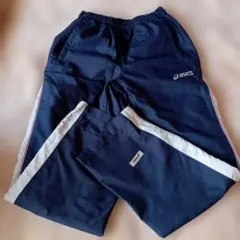 asics ネイビー ジャージパンツ