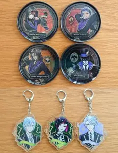 ツイステグッズまとめ売りコースター アクキー7点セット リドル レオナ アズール