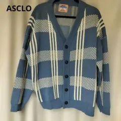 ASCLo カーディガン 青白チェックのサムネイル