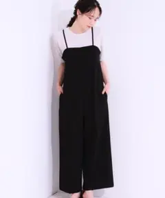 シューラルーブラック キャミソール サロペット ワイドパンツ　dreskipのサムネイル