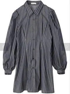 袖ボリュームブラウス earth music&ecology チュニック 紺