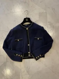 レア CHANEL 銀糸混 ツイード テーラードジャケット 黒 36 / M - メルカリ