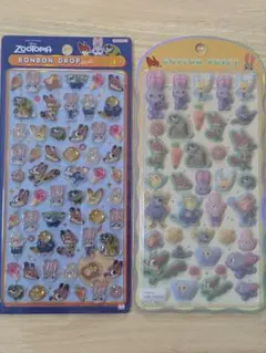 ボンボンドロップミニ　ズートピア　コットンパフィーステッカー　ディズニー